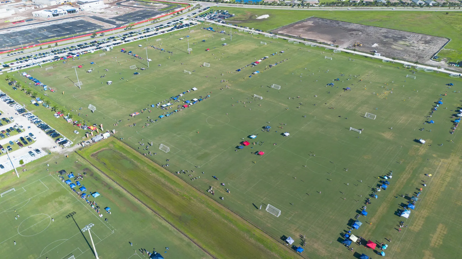 Aerial view of the Florida Easter Cup soccer complex